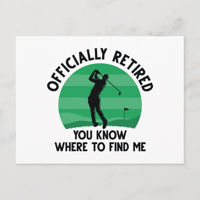Officially Retired Golf Postcard (Front)