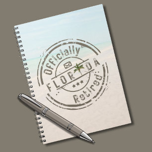 Officially Retired in Florida Tropical Beach Ocean Notebook
