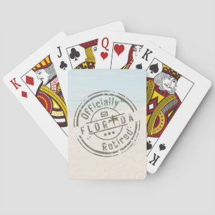 Officially Retired in Florida Tropical Beach Ocean Poker Cards