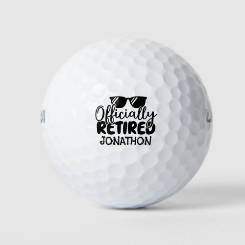 Officially Retired Personalized Name Retirement  Golf Balls