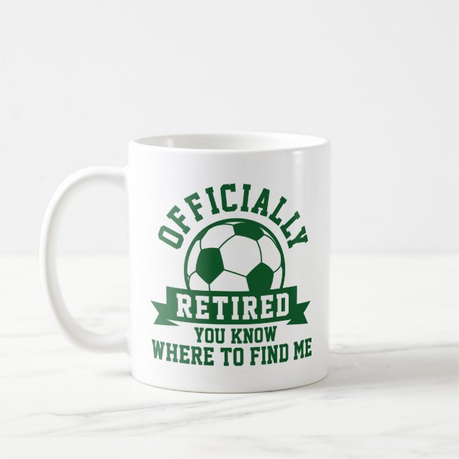 Officially Retired Soccer Coffee Mug (Left)