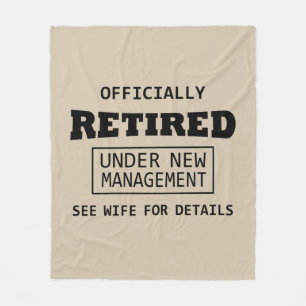 officially retired under new management fleece blanket