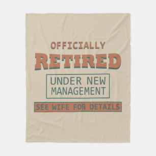 officially retired under new management fleece blanket