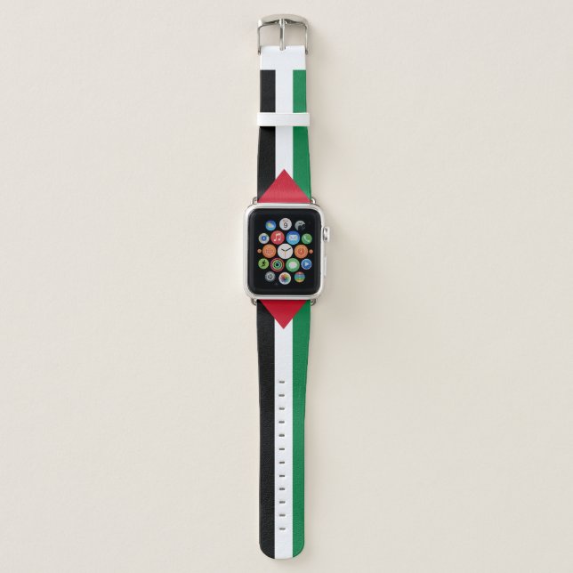 officially the State of Palestine country flag Apple Watch Band (Front)