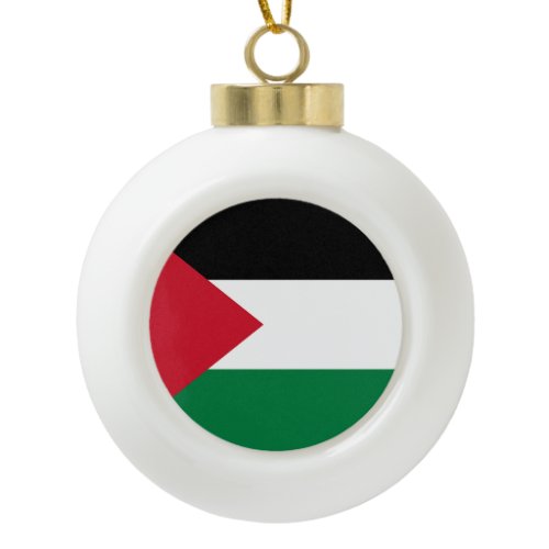 officially the State of Palestine country flag Ceramic Ball Christmas Ornament