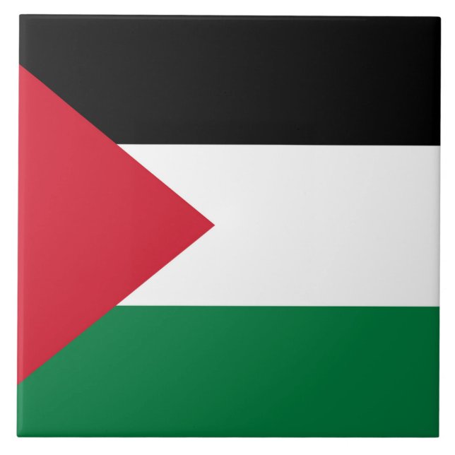 officially the State of Palestine country flag Ceramic Tile (Front)
