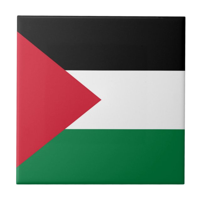 officially the State of Palestine country flag Ceramic Tile (Front)