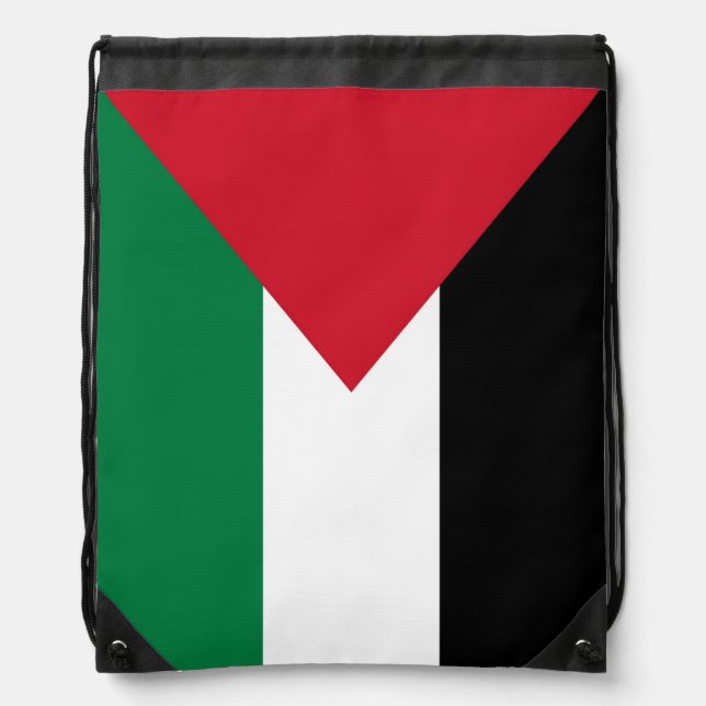 officially the State of Palestine country flag Drawstring Bag (Front)