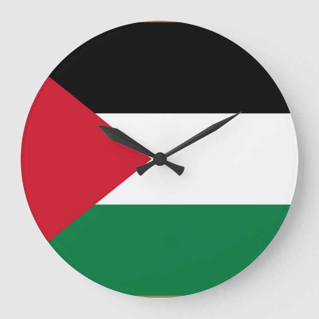 officially the State of Palestine country flag Large Clock (Front)