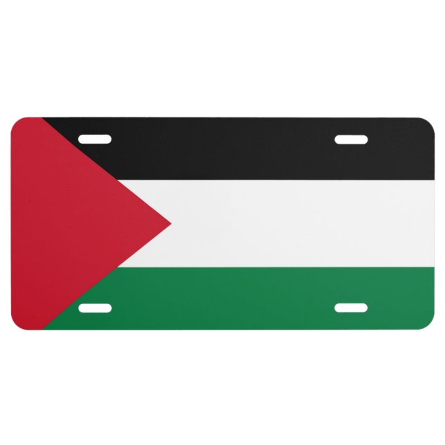 officially the State of Palestine country flag License Plate (Front)