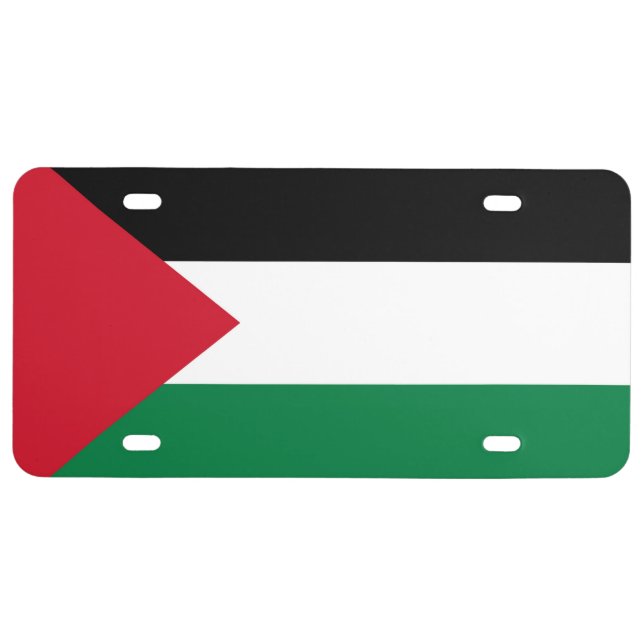 officially the State of Palestine country flag License Plate (Front)
