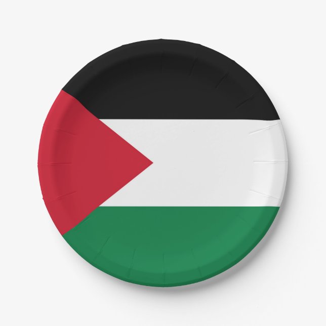 officially the State of Palestine country flag Paper Plates (Front)
