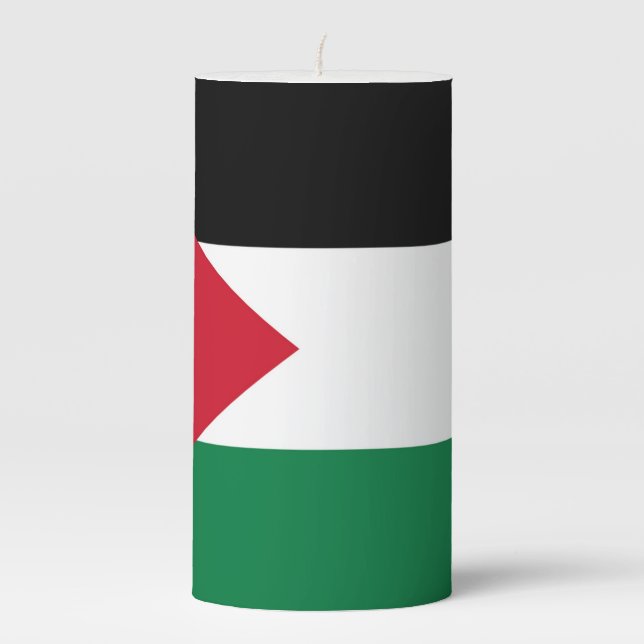 officially the State of Palestine country flag Pillar Candle (Front)