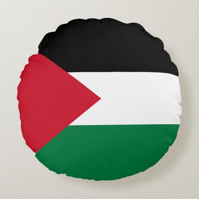 officially the State of Palestine country flag Round Pillow (Front)