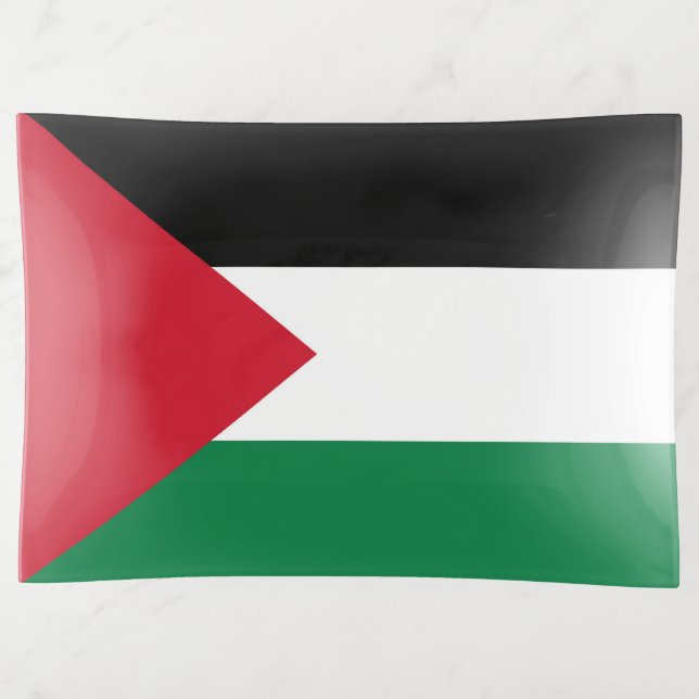 officially the State of Palestine country flag  Trinket Tray (Front)