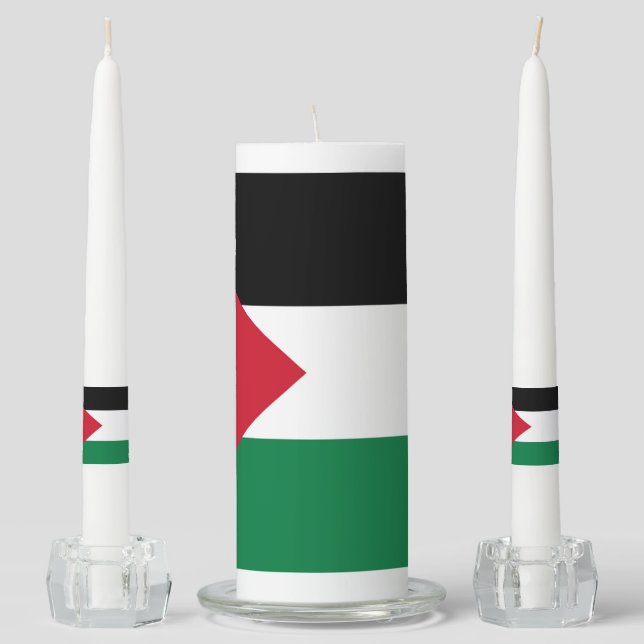 officially the State of Palestine country flag Unity Candle Set (Front)