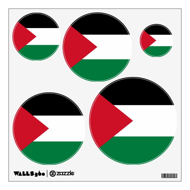 officially the State of Palestine country flag  Wall Decal (Front)