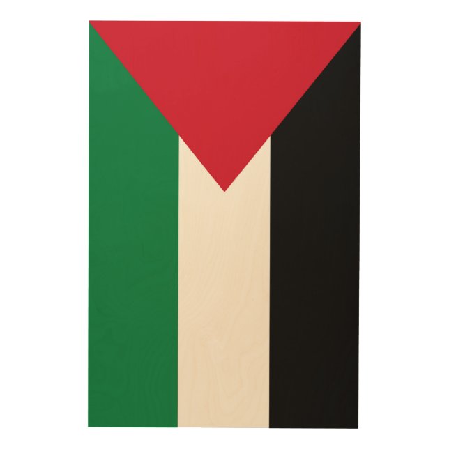 officially the State of Palestine country flag  Wood Wall Art (Front)