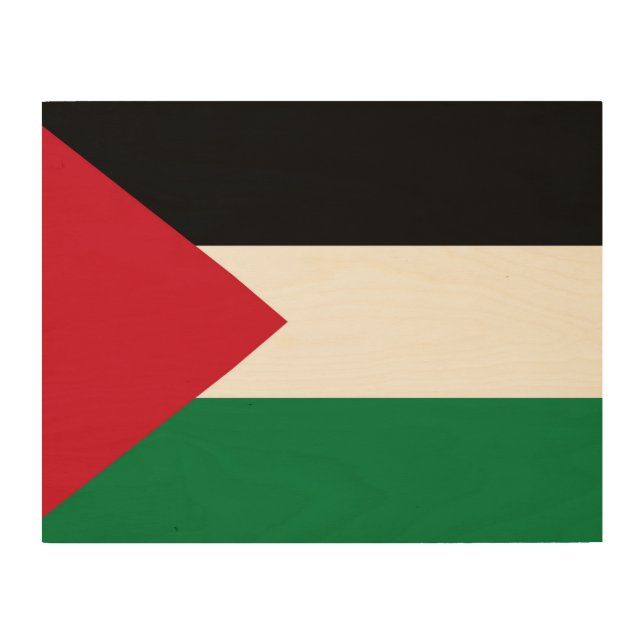 officially the State of Palestine country flag  Wood Wall Art (Front)