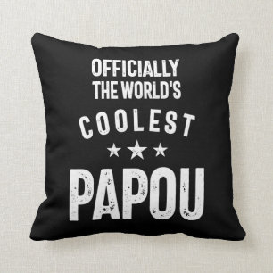 Officially The World's Coolest Papou Father Gift Throw Pillow