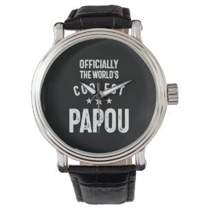 Officially The World's Coolest Papou Father Gift Watch
