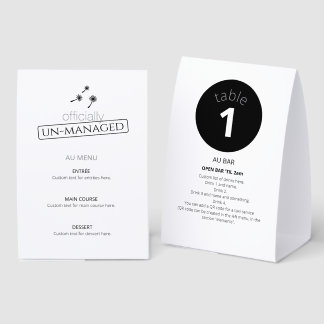 officially un-managed paper table tent