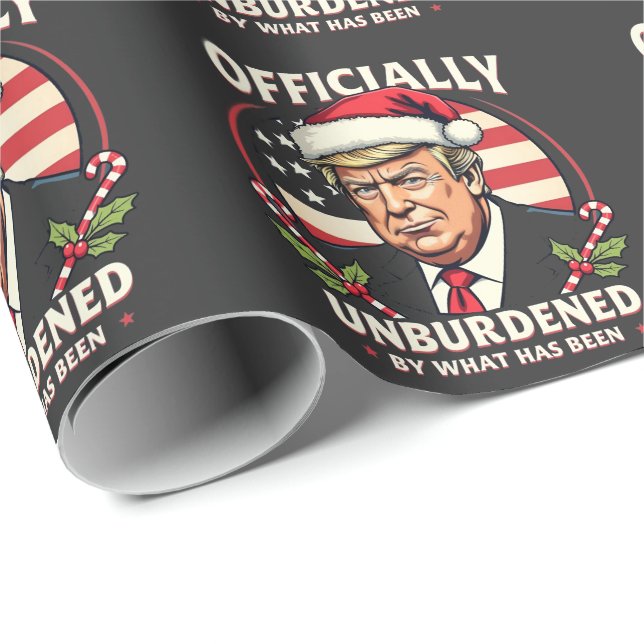 Officially Unburdened By What Has Been Trump 47th Wrapping Paper (Roll Corner)