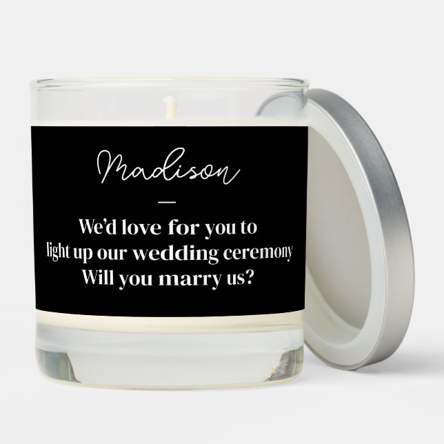 Officiant Wedding Proposal Scented Candle (Lid)