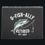 Offishally Retired est 2025 Fisher Dad Retirement Calendar<br><div class="desc">offishally retired 2025,  fishing retirement shirt,  dad fishing retirement gift,  fisher hobby design,  retired fisher dad shirt,  fishing passion retirement,  offishally retired gift,  angler retirement shirt,  fishing milestone 2025,  fisherman retirement graphic</div>