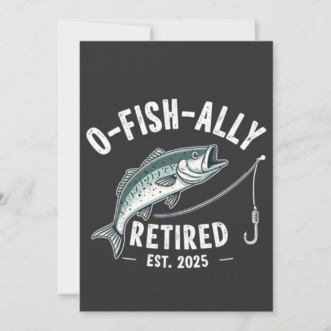 Offishally Retired est 2025 Fisher Dad Retirement Holiday Card (Front)