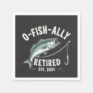 Offishally Retired est 2025 Fisher Dad Retirement Napkins