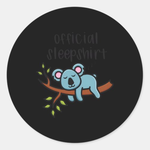 Offizielles Schlaf Sloth Nightdress Pyjamas Classic Round Sticker