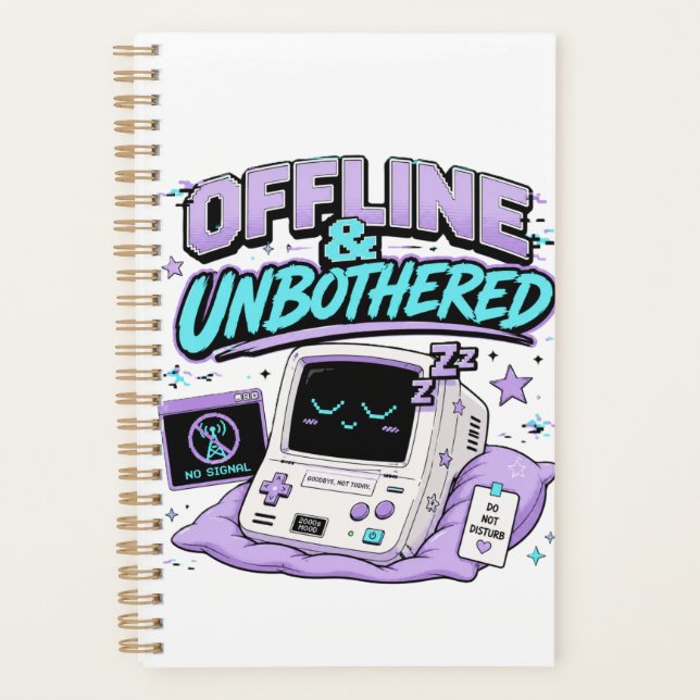 Offline And Unbothered Retro Sticker Planner (Front)