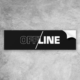 Offline Geek Humor Bumper Sticker