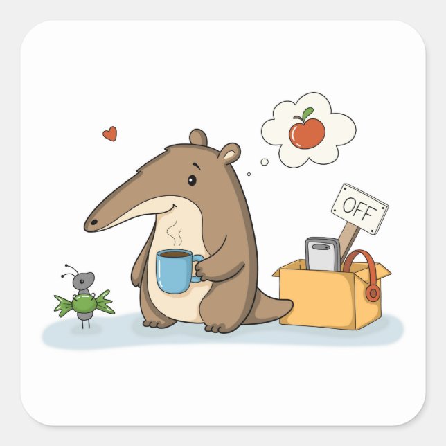 Offline Mode | Anteater Square Sticker (Front)