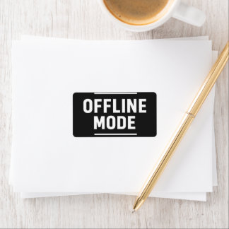 OFFLINE MODE Minimal Typography T-Shirt Design Label
