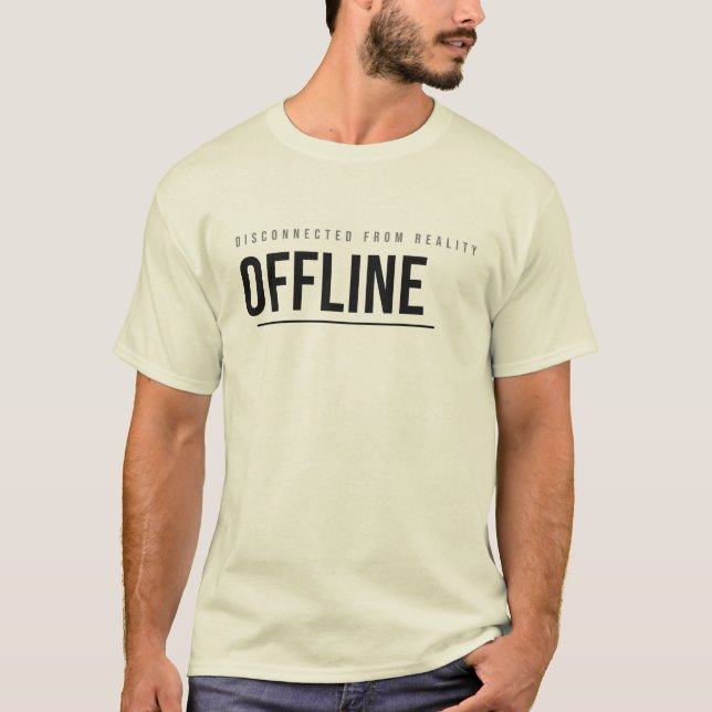 Offline Tech Typography Design T-Shirt (Front)