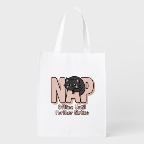 Offline Until Further Notice Cat Grocery Bag