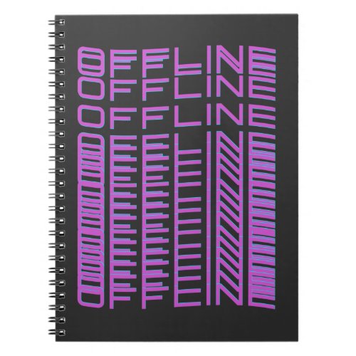 Offline Vintage Vaporwave Minimal 70s 80s Style Notebook