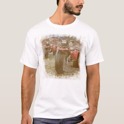 Offroad ATC All Terrain Cycle Distressed Grunge T_Shirt