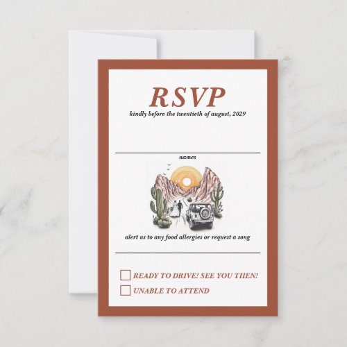 Offroad Canyon Couple Wedding RSVP Card