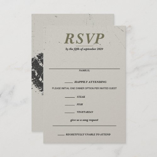Offroad Couple Food Choices and Song Request RSVP Card