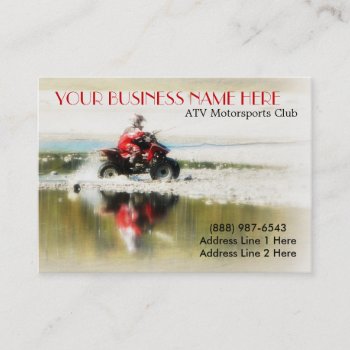 Offroad Quad - Sports Action  4x4 Photograph Business Card by CountryCorner at Zazzle
