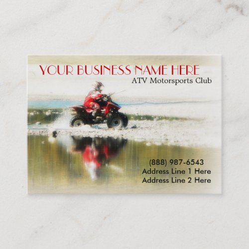 Offroad Quad - Sports action  4x4 photograph Business Card Template