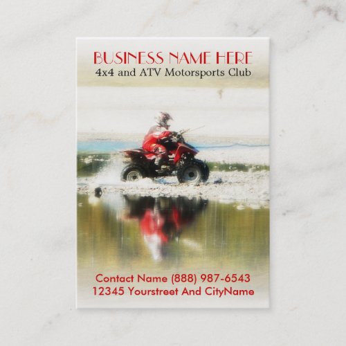 Offroad Quad _ Sports action  4x4 photograph Business Card