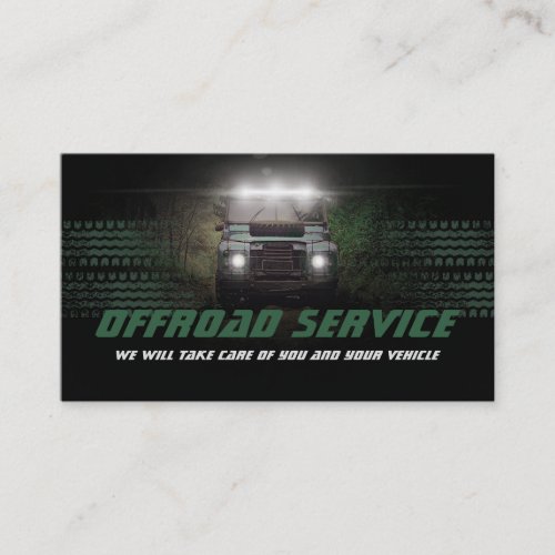 Offroad Service Vehicle Automotive Care Jeep Model Business Card