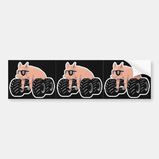 Offroaders Hedmark - 3 Pigs black Bumper Sticker (Front)