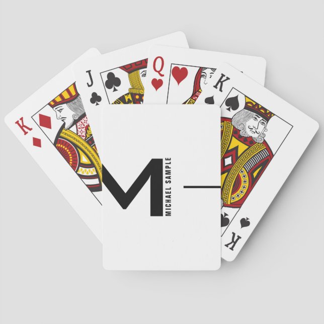 Offset Bold Modern Minimal Company Personal Brand  Poker Cards (Back)