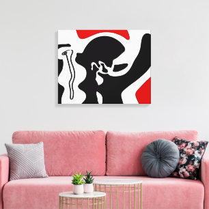 Offset Chamber: Abstract Black, White & Red Canvas Print