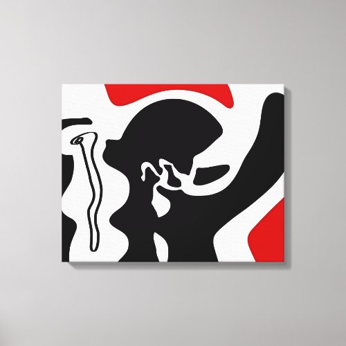 Offset Chamber Abstract Black White  Red Canvas Print